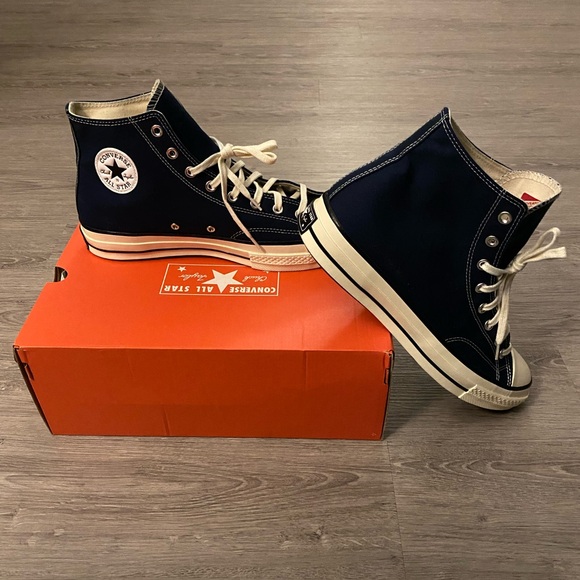Converse Classic High-Tops in Dark Blue and White - Picture 5 of 5